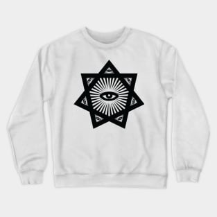 Heptagram 7 Sided Star With All Seeing Eye Scared Geometry Crewneck Sweatshirt